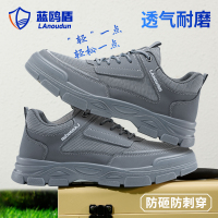 蓝鸥盾劳保鞋男透气耐磨实心底钢包头防砸防刺穿功能工地安全工作鞋D216GY