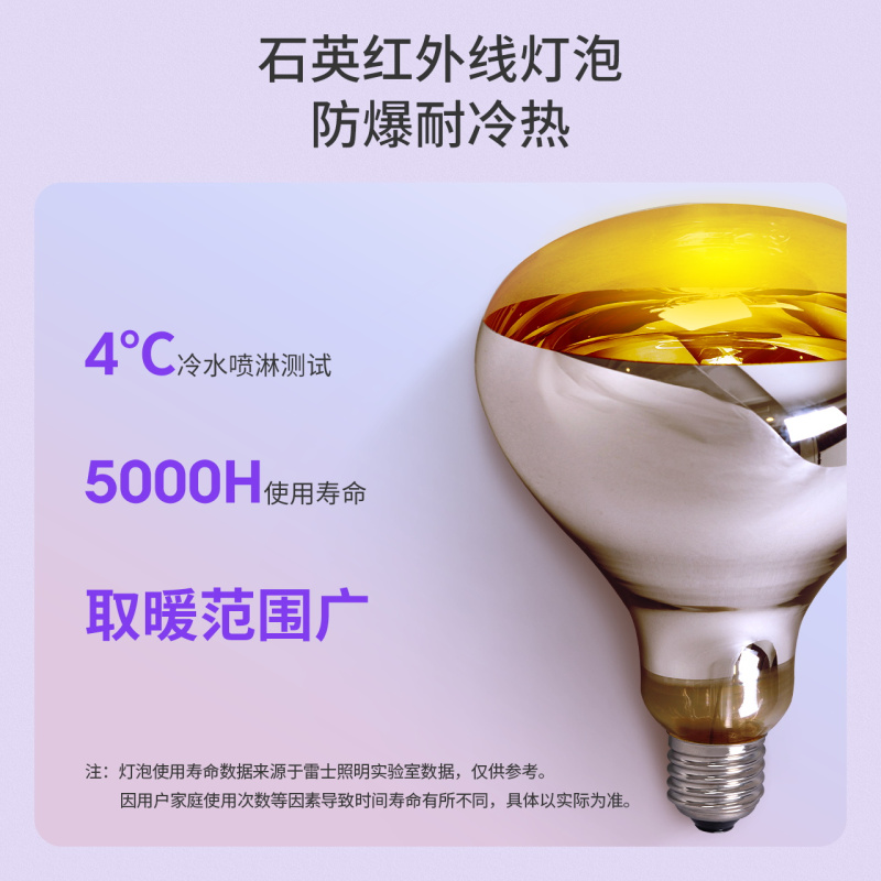 雷士照明浴霸灯暖壁挂式三合一灯暖机家用卫生间浴室挂墙打孔暖灯66