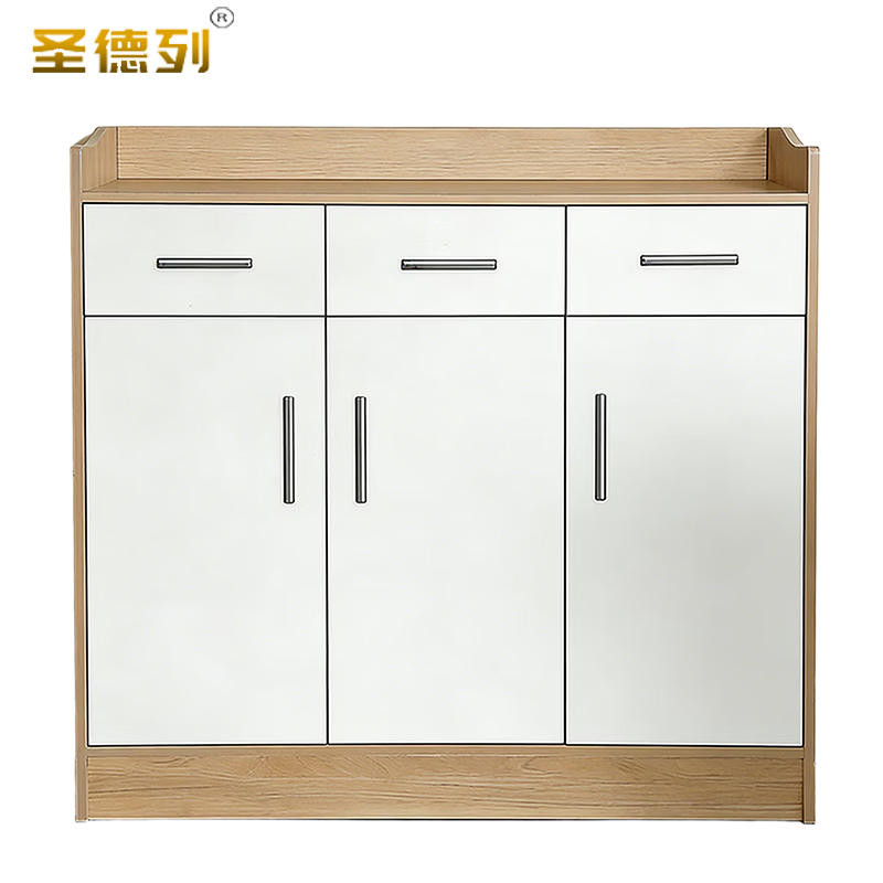 圣德列 茶水柜餐边柜浅胡桃白-120cmCG6 120*36*100cm/台高清大图