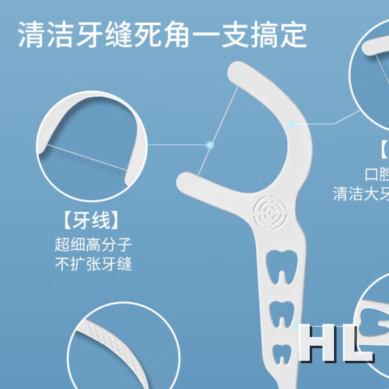 牙博士细滑圆线牙线棒55支*3盒清洁齿缝牙签牙线棒高清大图
