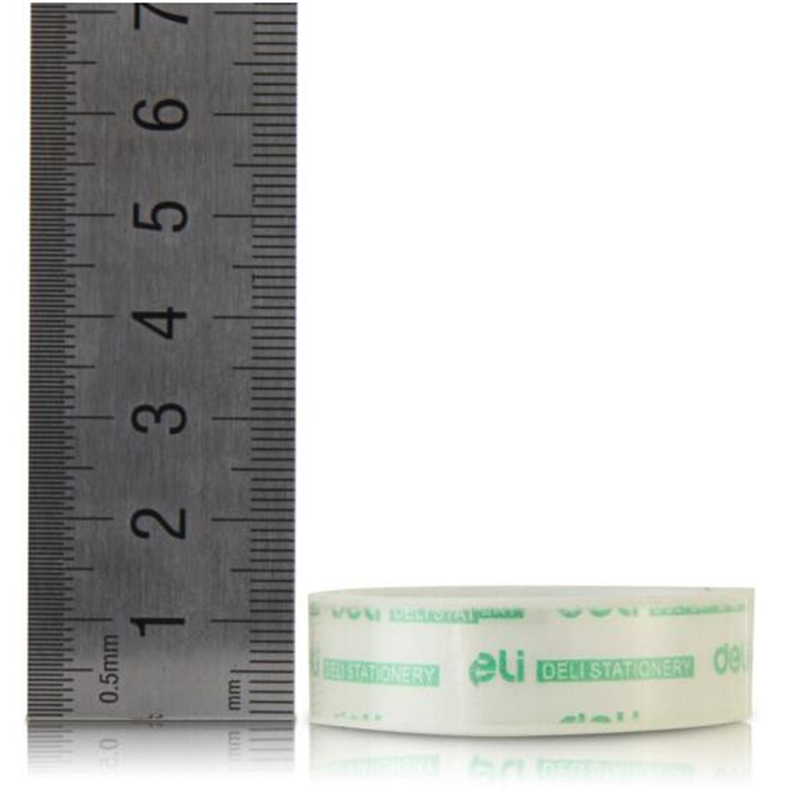 得力(deli)透明高粘易撕文具胶带 12mm*18m 6卷/筒装 30029