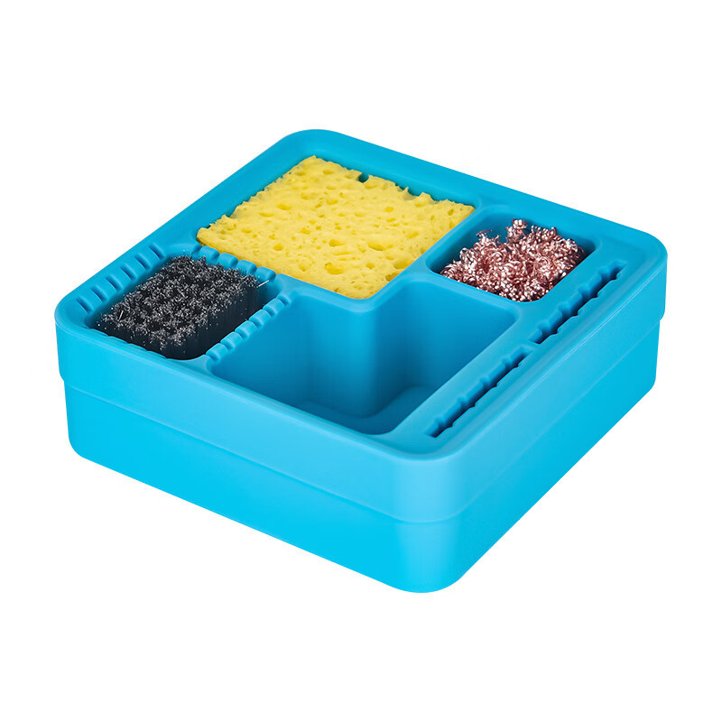 谋福 电烙铁头清洁座 焊嘴去锡清洁器【大号蓝色(2个装)】