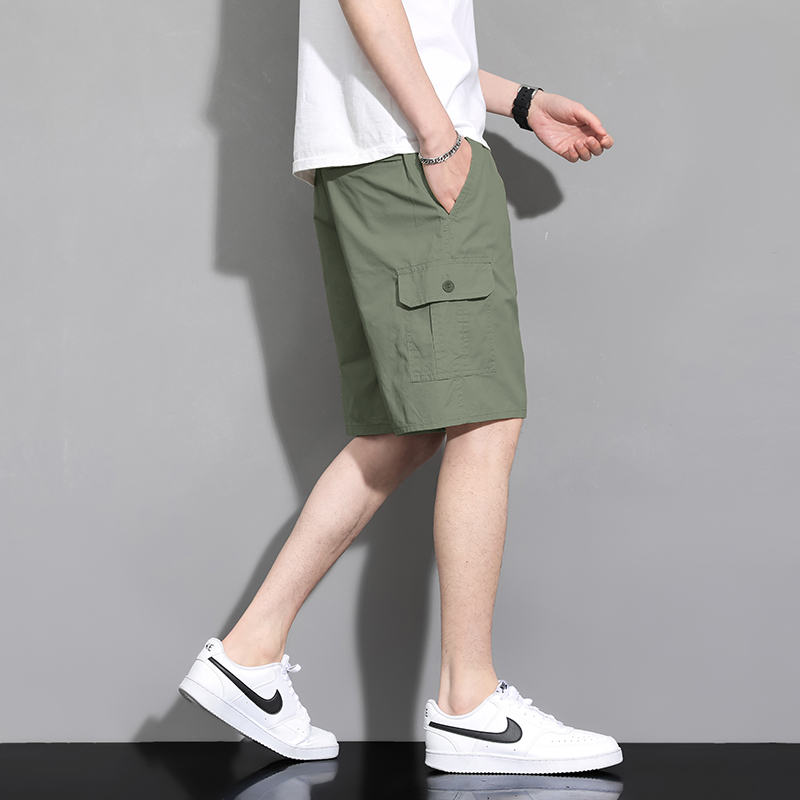 渔人船长夏季男士工装五分裤休闲运动短裤轻薄透气跑步短裤高清大图
