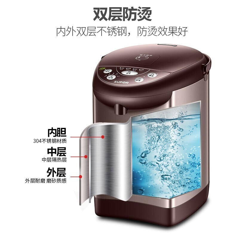 苏泊尔(SUPOR)电热水瓶5L大容量电热水壶电水壶家用烧水壶恒温水壶防干烧过热保护饮水机烧水一体机 SW-50J70B高清大图