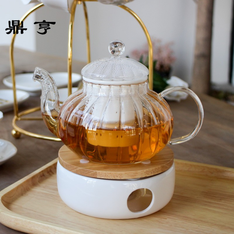 鼎亨花茶茶具套装玻璃透明蜡烛茶壶花果茶杯欧式下午茶具加热水果