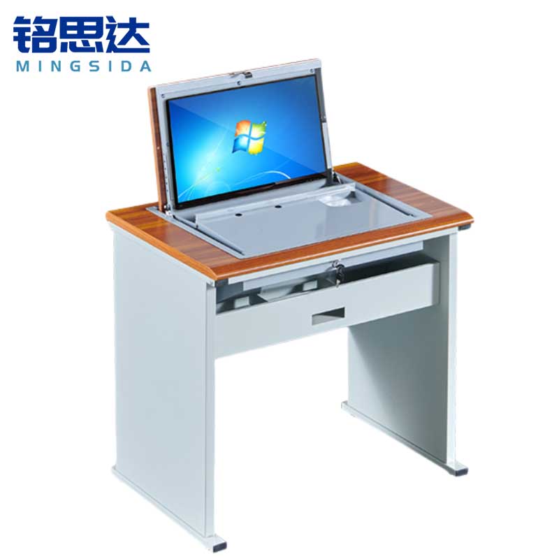 铭思达翻转电脑桌单人位张高清大图