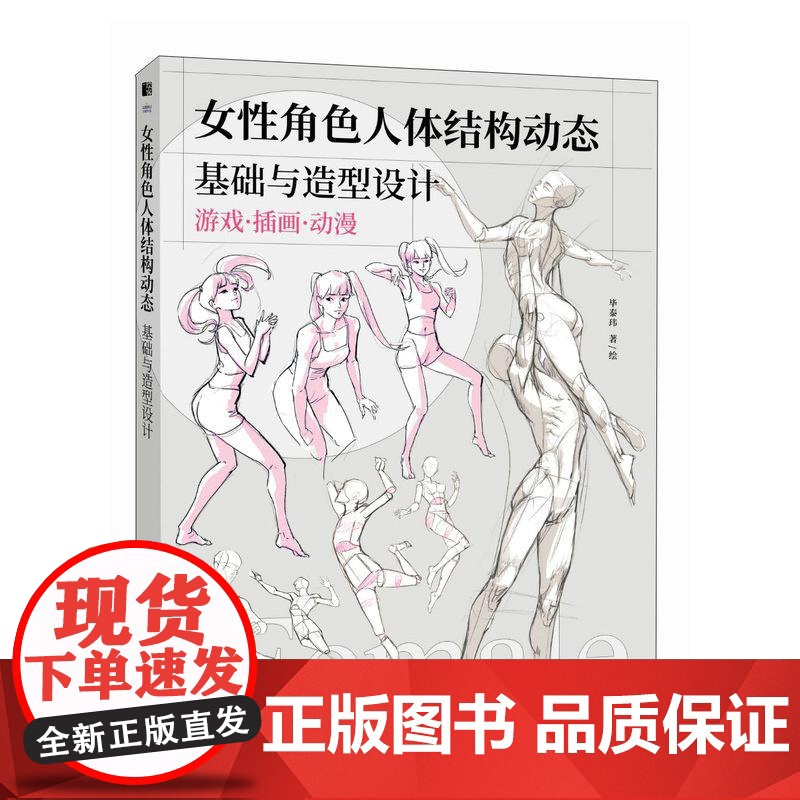 女性角色人体结构动态基础与造型设计 人体结构动态人体解剖肌肉与线条动漫人体造型插画设计构图高清大图