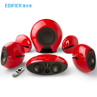 漫步者(EDIFIER)E255 新一代电视/客厅音响/家庭影院—全数字解码5.1音响系统 电脑音箱 电视音响 红色