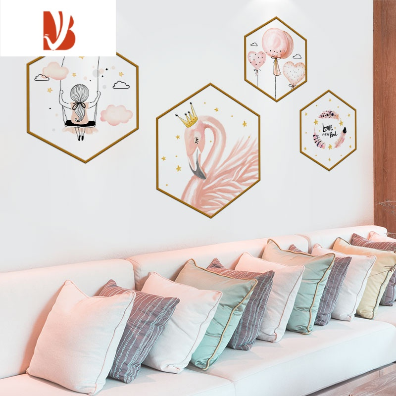 三维工匠网红房间布置改造ins风小图案贴纸自粘墙贴画卧室床头背景墙