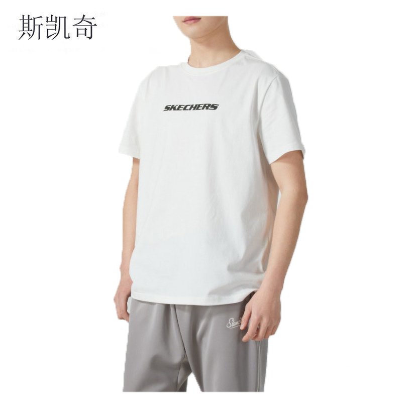斯凯奇 情侣运动短袖T恤P224U062-00QFL 件高清大图