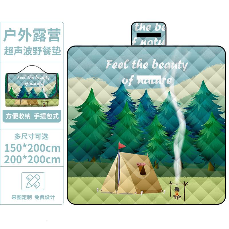 超声波野餐垫防潮垫户外露营防水草坪帐篷野餐布便携加厚地垫批发 户外露营超声波野餐垫150*200CM