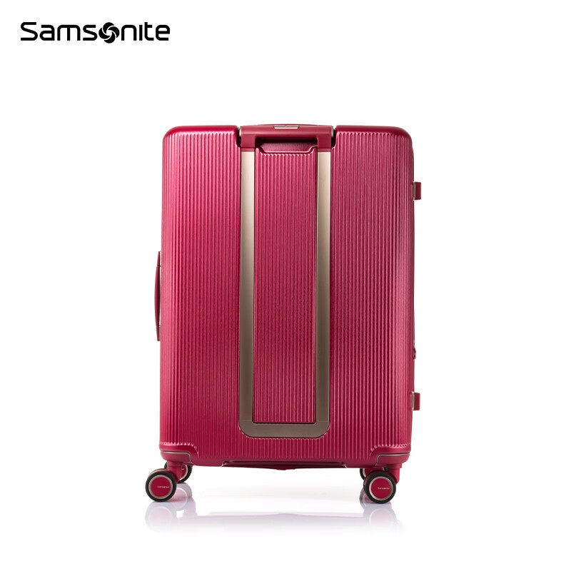 新秀丽(Samsonite)流金箱 拉杆箱行李箱 铝质LOGO条时尚条纹旅行箱 大容量行李箱HH5 红色 25英寸高清大图