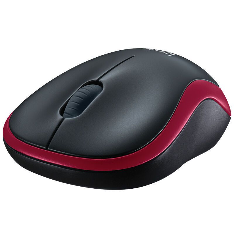 罗技(Logitech) 无线鼠标 M186 对称鼠标 带无线2.4G接收器 红色
