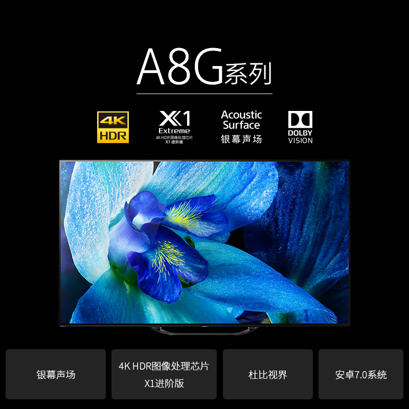 索尼(SONY)KD-65A8G 65英寸 OLED 4K HDR智能电视
