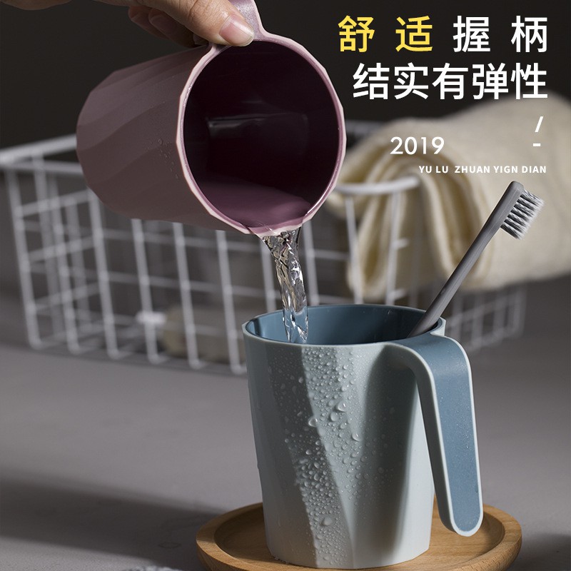 简约漱口杯家用创意可爱刷牙杯学生牙刷杯情侣旅行便携洗漱杯口杯 三维工匠 天空蓝-旅行漱口杯高清大图