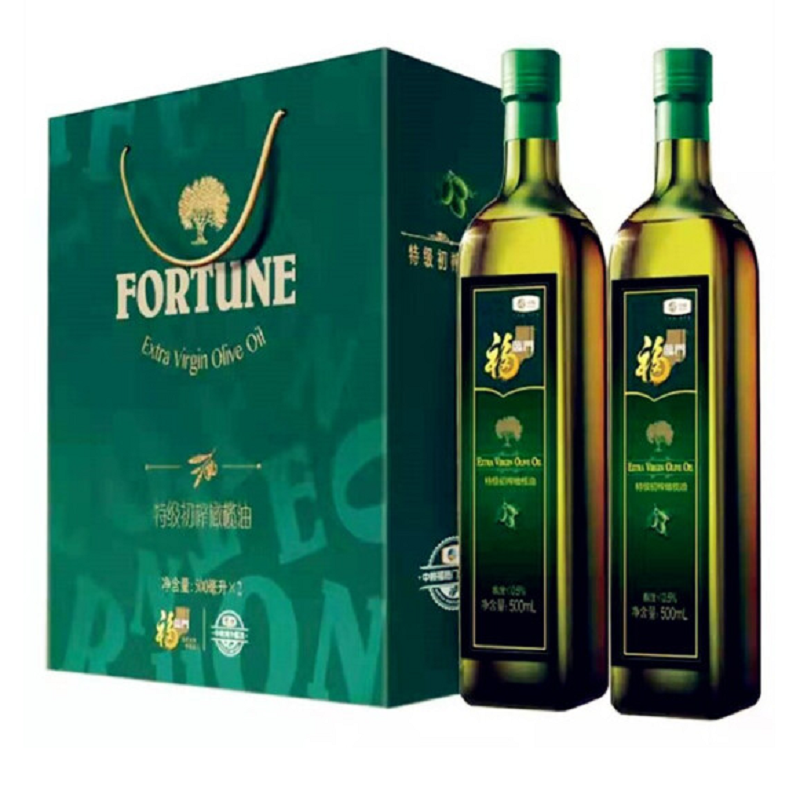 中粮福临门特级初榨橄榄油礼盒500ml*2瓶