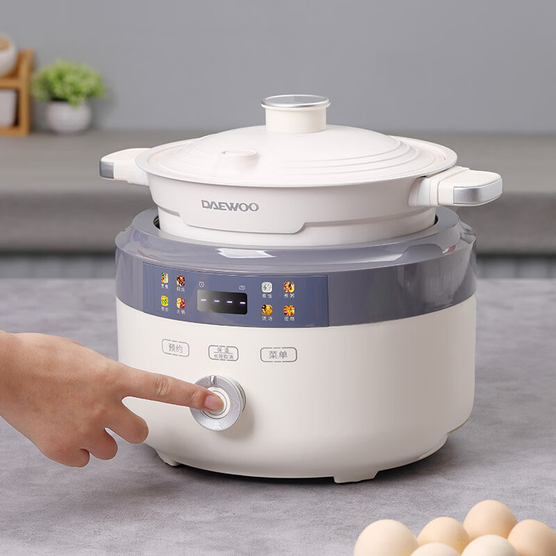 大宇(DAEWOO) 1200W多功能料理锅微压聚能加热4.3L 科洛白 DYLL-12N06高清大图