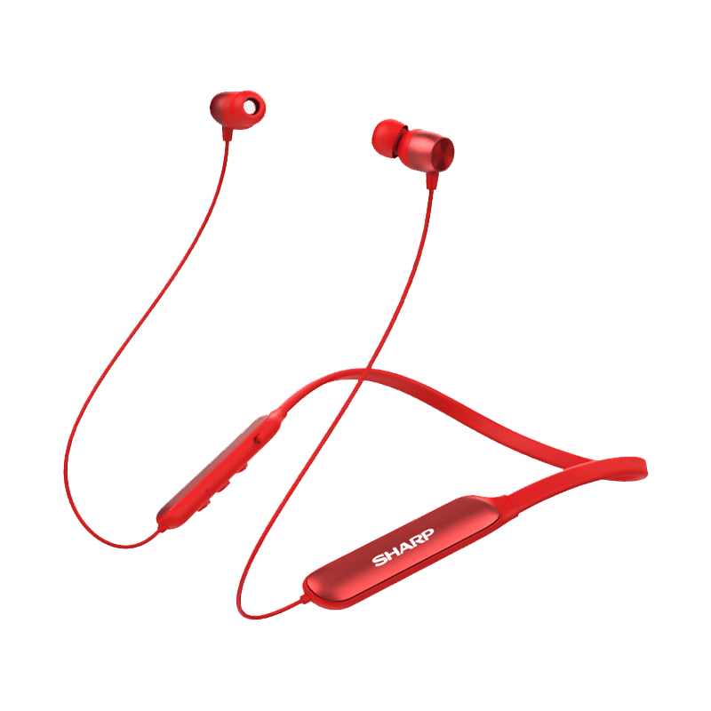 夏夏普颈挂式无线立体声耳机HP-NW16H颈挂式无线蓝牙5.3运动耳机HIFI音质骑行跑步超长续航游戏降噪适用华为苹果黑高清大图