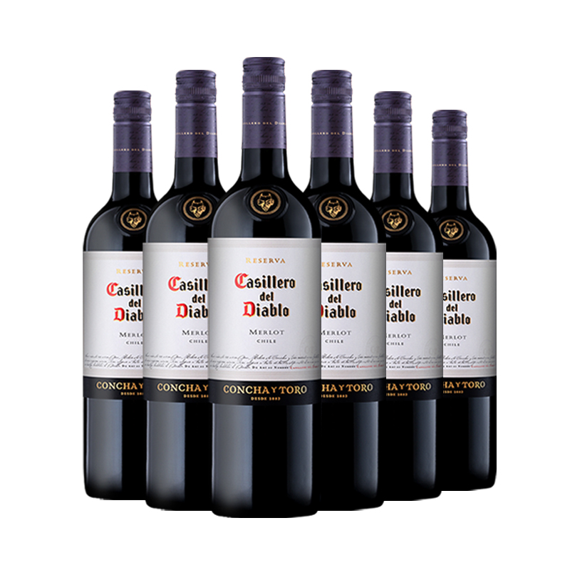 智利原瓶进口红酒干露红魔鬼珍藏级梅洛干红葡萄酒整箱六支750ml高清大图