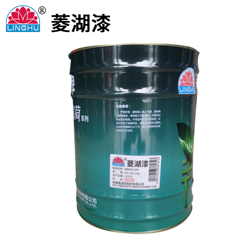菱湖漆 醇酸调合涂料 深黄 15Kg 桶高清大图