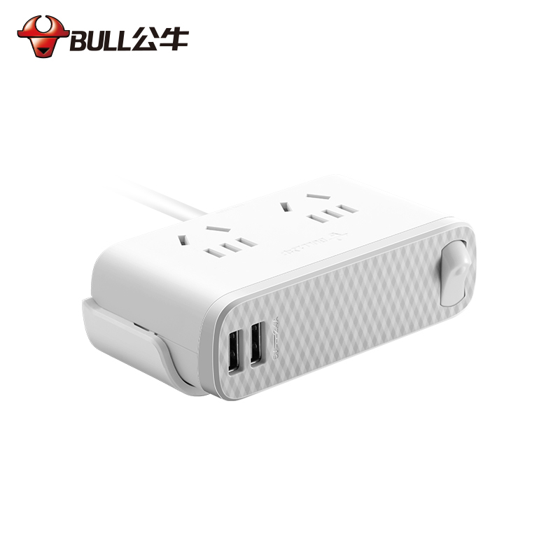 公牛(BULL)桌面USB插座 GN-U202GU办公系列可粘贴桌边全长1.8米插排/排插/接线板/拖线板