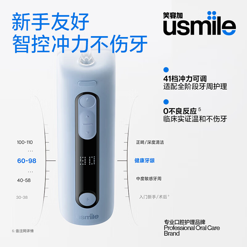 usmile笑容加冲牙器双水流S型喷嘴口腔牙齿家用磁吸便携C20朝霞紫高清大图