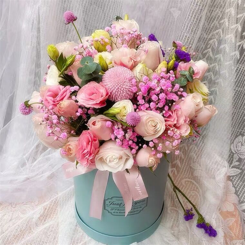 同城鲜花抱抱桶康乃馨粉玫瑰混搭抱抱桶全国配送