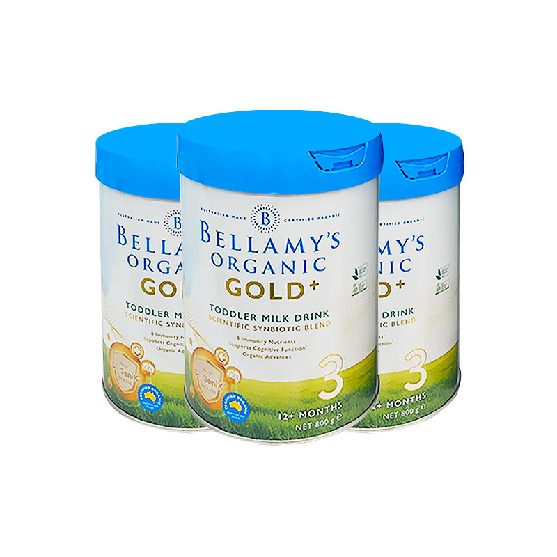 [有效期至24年8月]澳大利亚Bellamy贝拉米GOLD金装有机婴儿配方奶粉3段800g