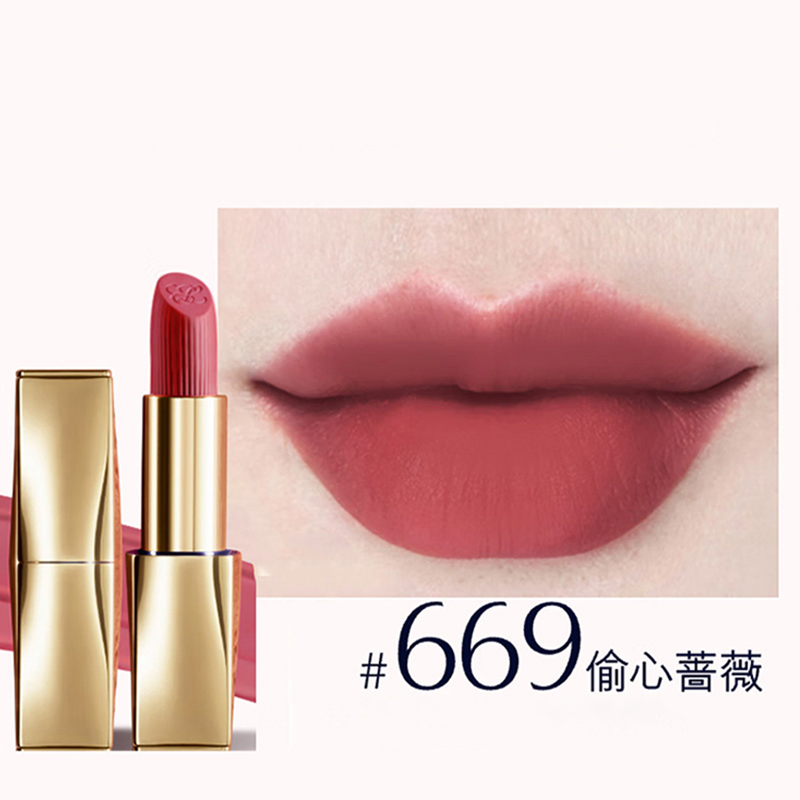雅诗兰黛唇膏显白哑光绝色由我绒雾#669偷心蔷薇3.5g高清大图