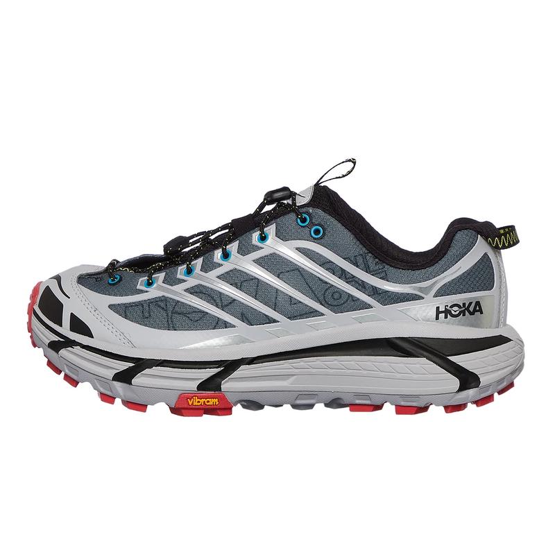 Hoka One One男运动鞋缓震跑步鞋Mafate Three 2 Wordmark耐磨户外鞋日常通勤 Ash_Grey_/_Outer_Orbit 48
