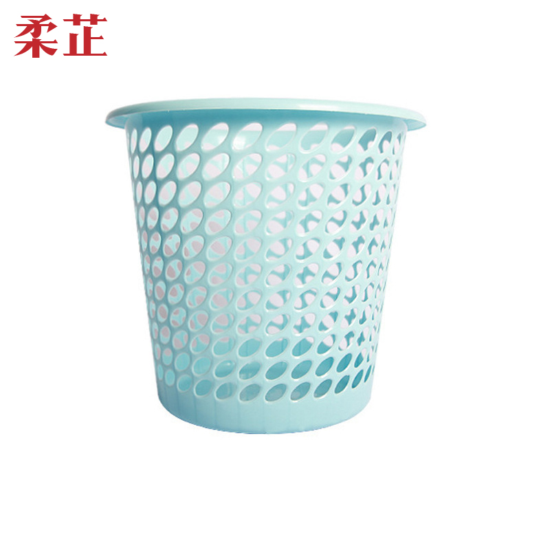 柔芷 镂空垃圾桶 蓝 个
