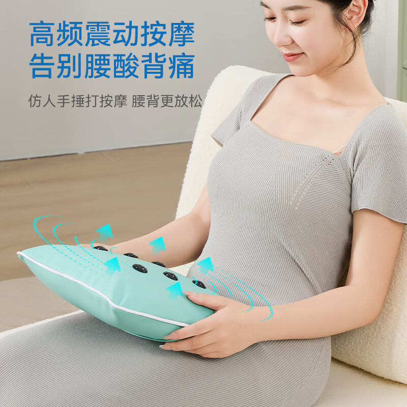 践程按摩枕车家两用按压式震动按摩靠枕便携抱枕汽车腰部靠垫家用腰部按摩器企业礼品 M7高清大图