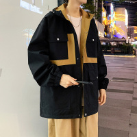 狮臣SHICHEN 2023年秋季新款男士夹克衫男士韩版休闲宽松工装外套连帽夹克外套男青少年时尚百搭男装