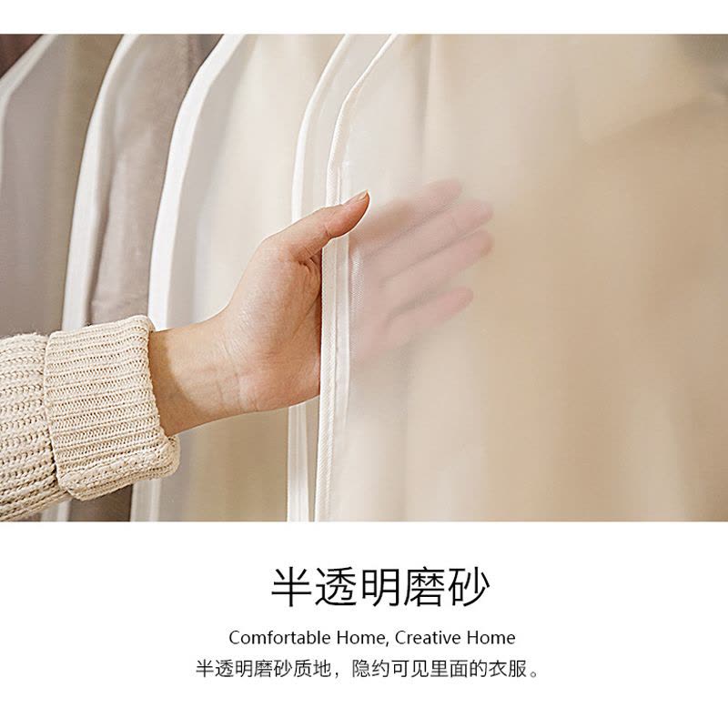壹志西装防尘套长款呢大衣服防尘罩 皮草收纳袋居家用衣柜整理冬季外套收藏遮灰尘袋子侧拉链全封闭可水洗透明风衣袋2特大4大号图片