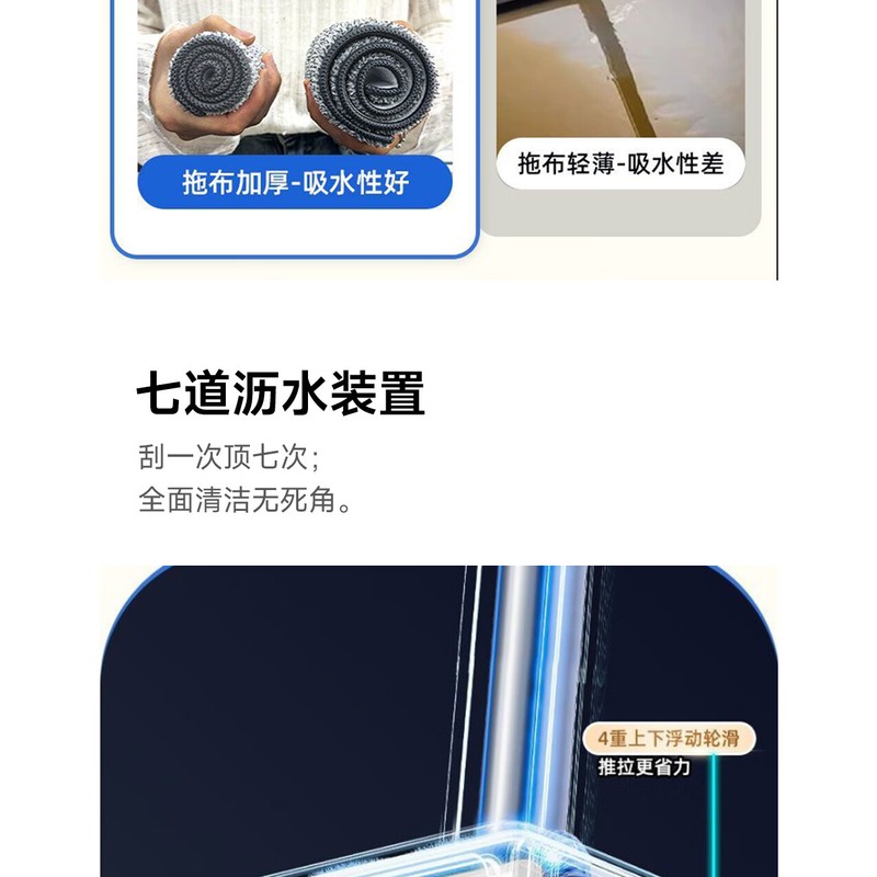 全格 大号免手洗拖把白蓝 QJ031301高清大图