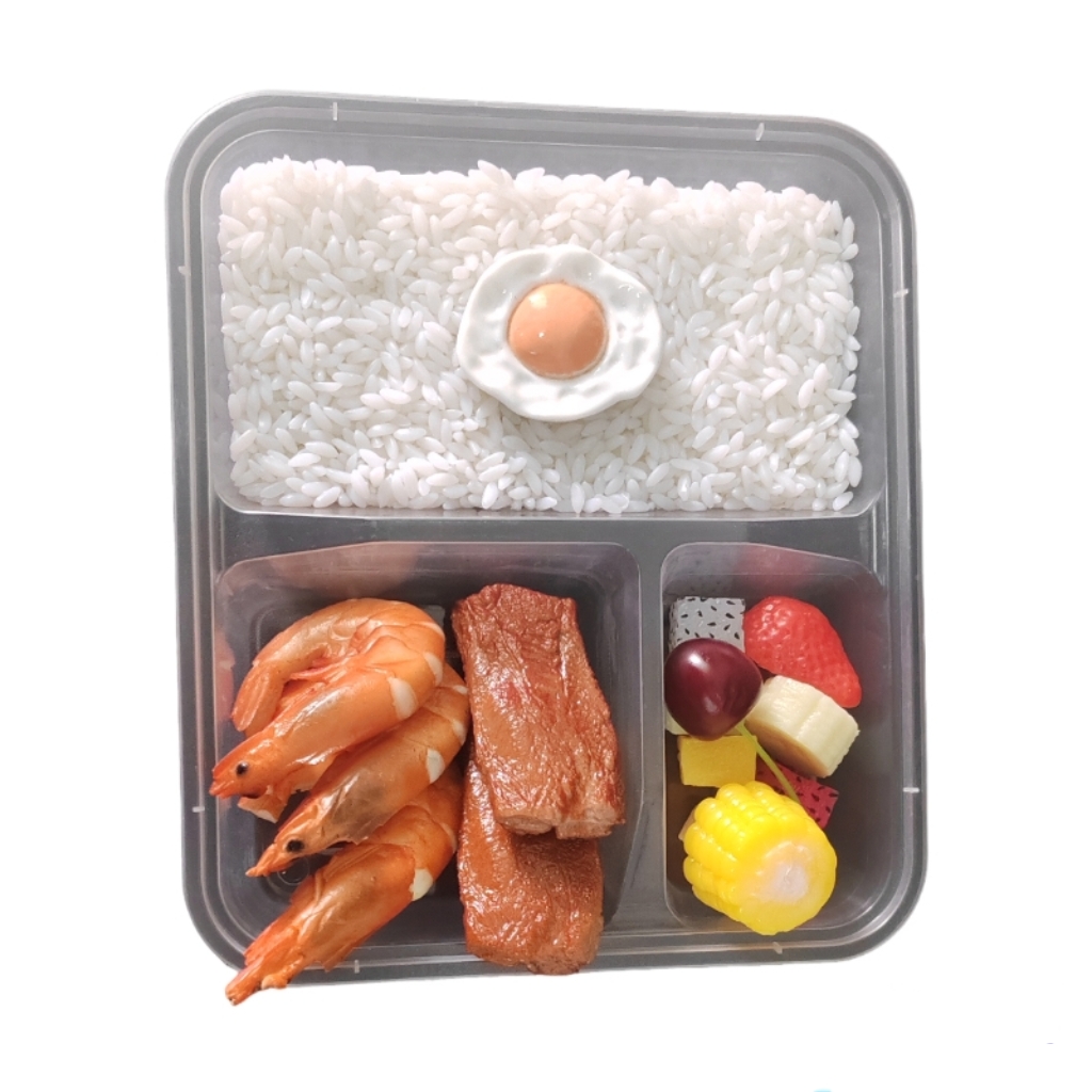 金胜星 一次性透明三格餐盒 850ML 150套/箱高清大图