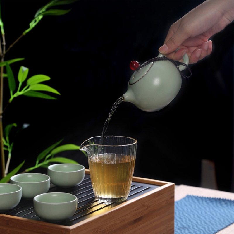 大润窑(DA RUN YAO)茶具 一鼎天下 汝窑5件套 灰色(单位:套)