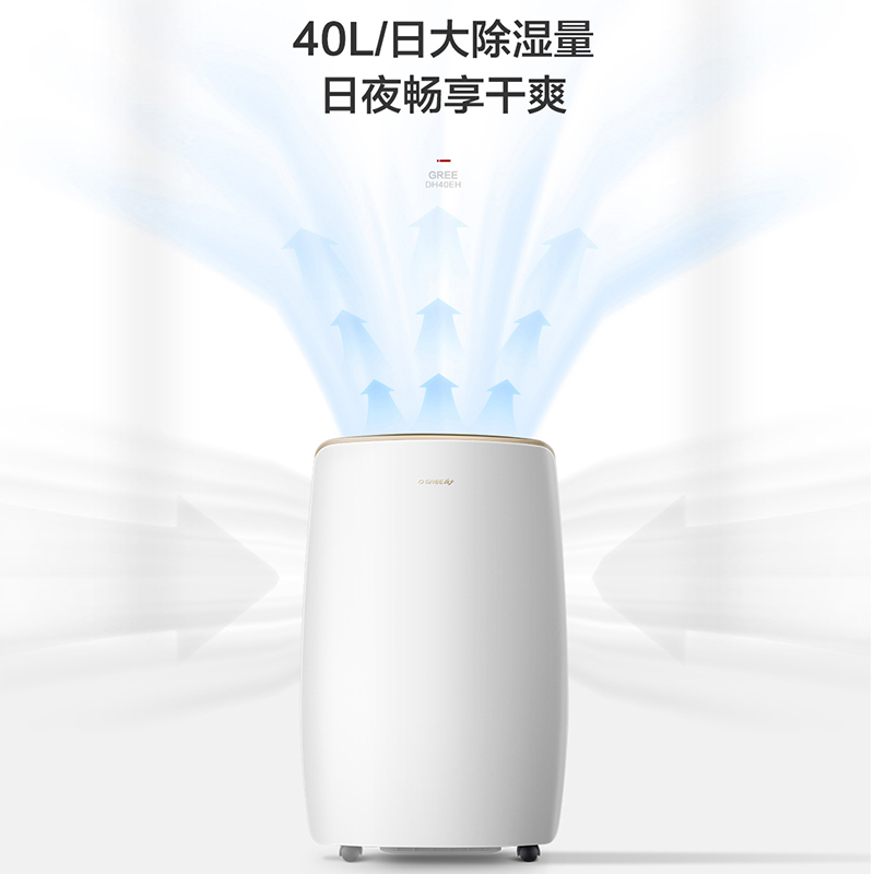 格力(GREE)除湿机DH40EH 家用低音抽湿器 干燥机吸湿器 一机多用 低音节能日除湿量31-40升/天童锁微电脑式高清大图