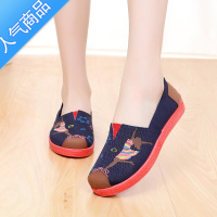 SUNTEK老北京布鞋女软底透气春夏新款一脚蹬懒人鞋平底女士小帆鞋鞋新一 单鞋17-03蓝 40偏小一码