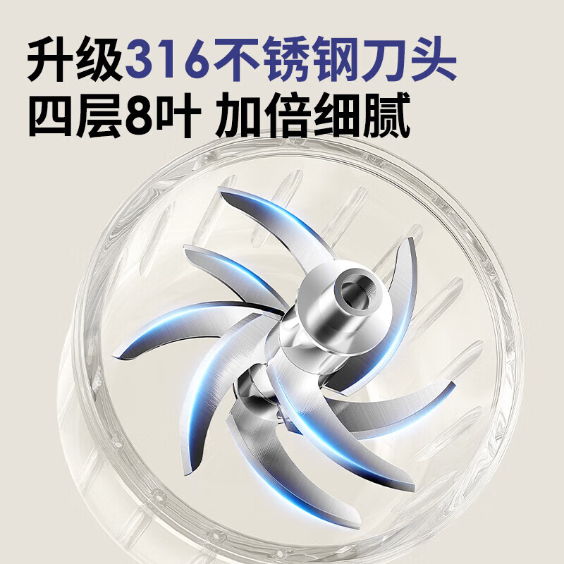 小白熊SnowBear宝宝辅食机婴儿料理机蒸煮搅拌一体多功能米糊机打泥辅食工具 HL-6019无线便携款(仅搅打功能)高清大图