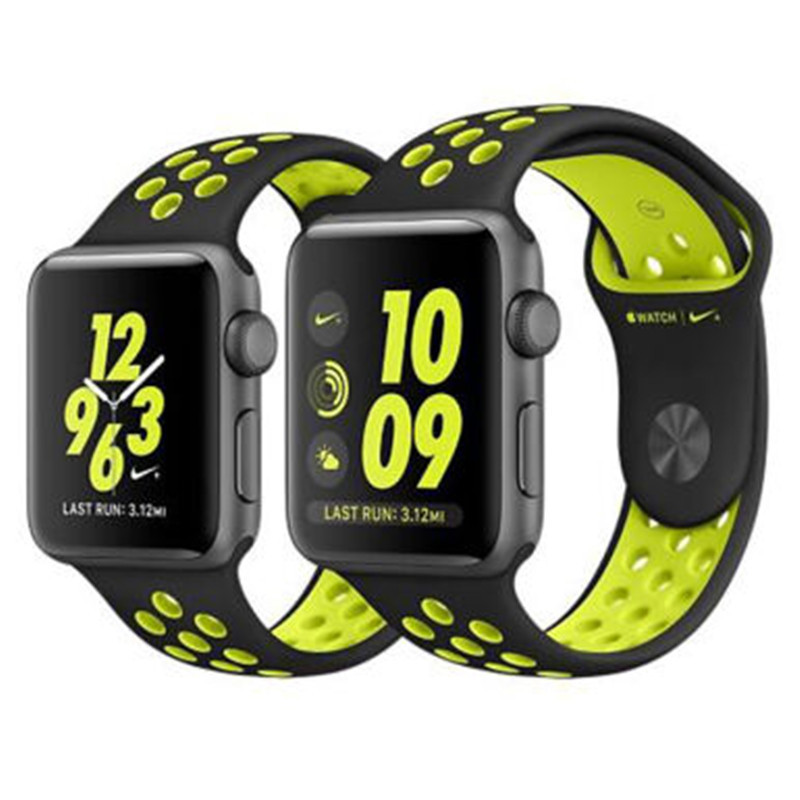 苹果 (Apple) iWatch Series2 Nike+ 苹果智能手表 测心率防水 Nike+黑配荧光黄色42mm