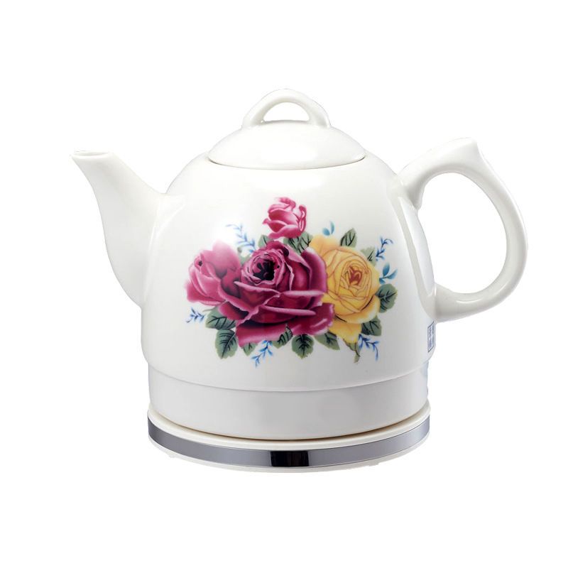 陶瓷电水壶电热水壶烧水壶防干烧自动断电304食品级水壶中秋礼品花开