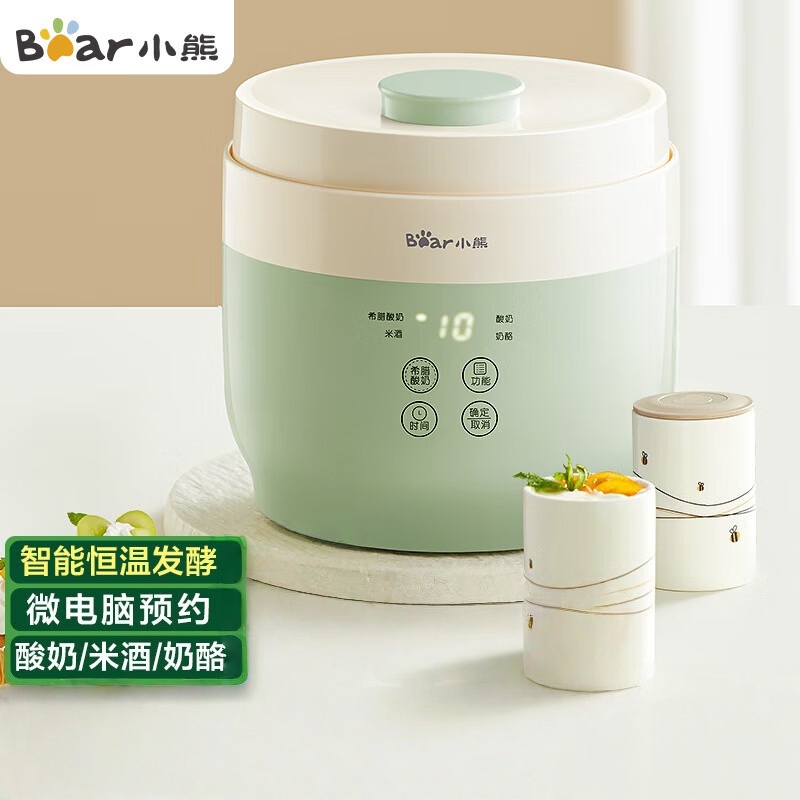 小熊(Bear)酸奶机 家用全自动希腊酸奶奶酪米酒机酸奶发酵菌玻璃内胆陶瓷分杯 SNJ-C10V3