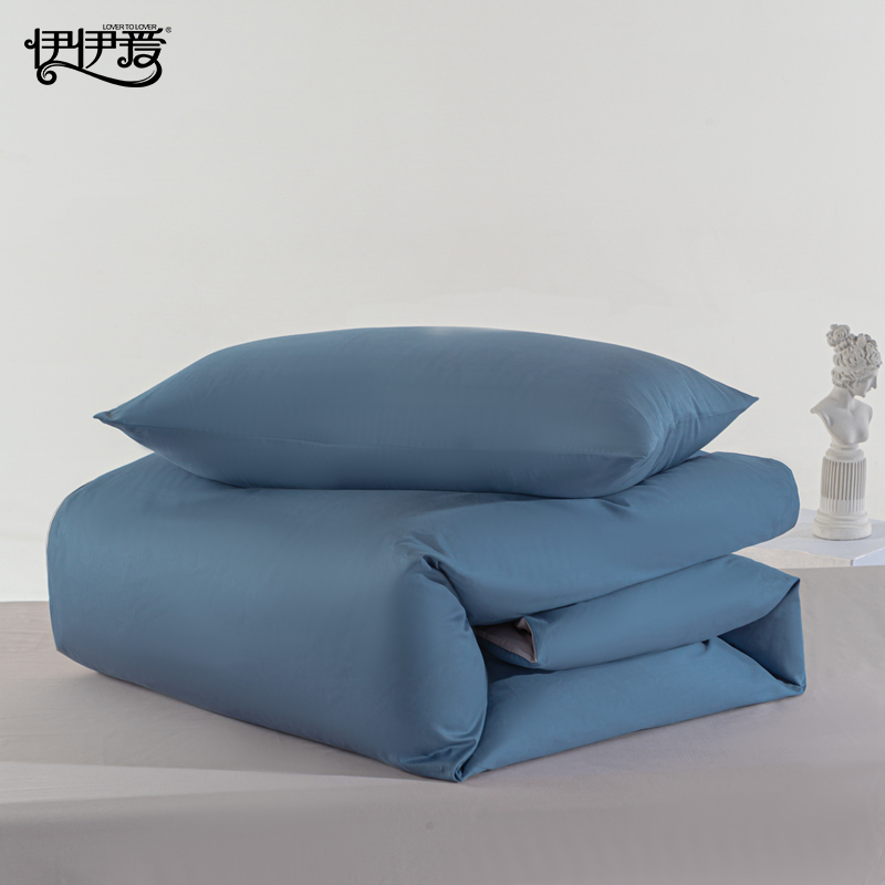 伊伊爱 YJD25349S 纯色全棉歌运S系列双拼色四件套 200*230cm（单位：套）高清大图