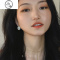 JiMi适合圆脸的亚克力花朵无痛高级感法式耳夹女无耳洞蚊香盘耳饰耳环