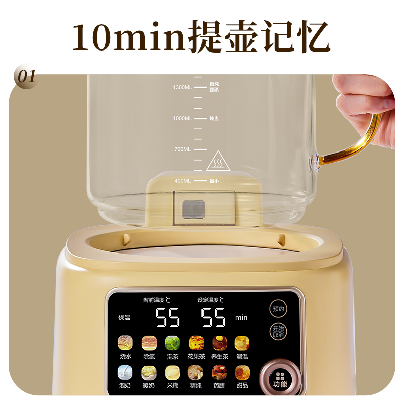 斗禾(DOUHE) DH-YS06 养生壶全玻璃壶体煮茶壶花茶壶电热水壶1.6L基础款高清大图