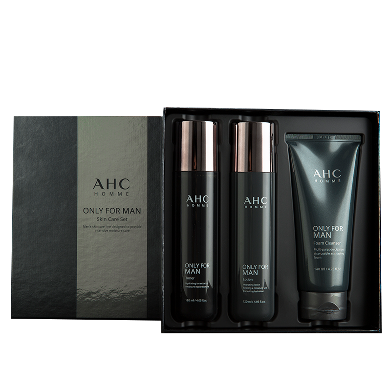 ahc爱和纯男士护肤品套装水乳三件套盒洗面奶护理洗脸全套补水保湿