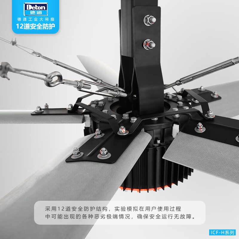 德通 ICF-55H 工业大吊扇5米5工业大风扇厂房大型吊扇超大空间商用车间吊扇高清大图