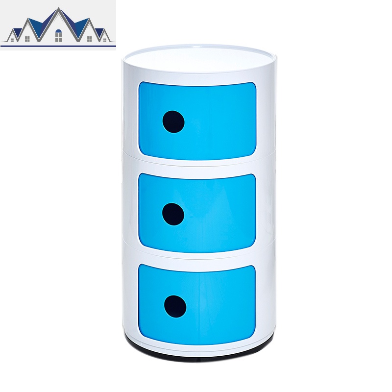 圆形收纳箱塑料床头柜简约现代迷你柜收纳柜欧式浴室柜收纳储物柜 三维工匠高清大图