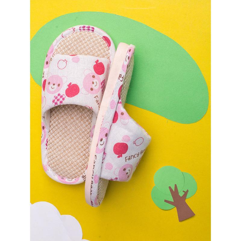 新款防滑棉加厚儿童春秋冬亚麻拖鞋亲子家居小男孩宝宝女孩棉拖鞋